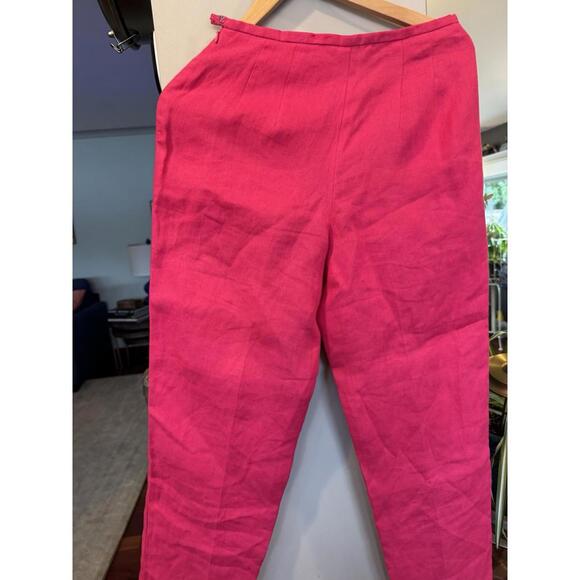 Talbots Petite Pure Irish Linen Raspberry Size 4 Pants - Picture 5 of 5
